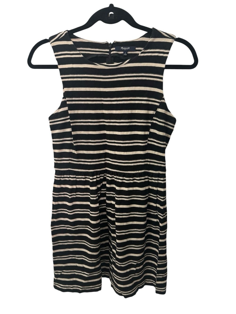 Madewell Afternoon black and white Dress in Textured Stripe size S